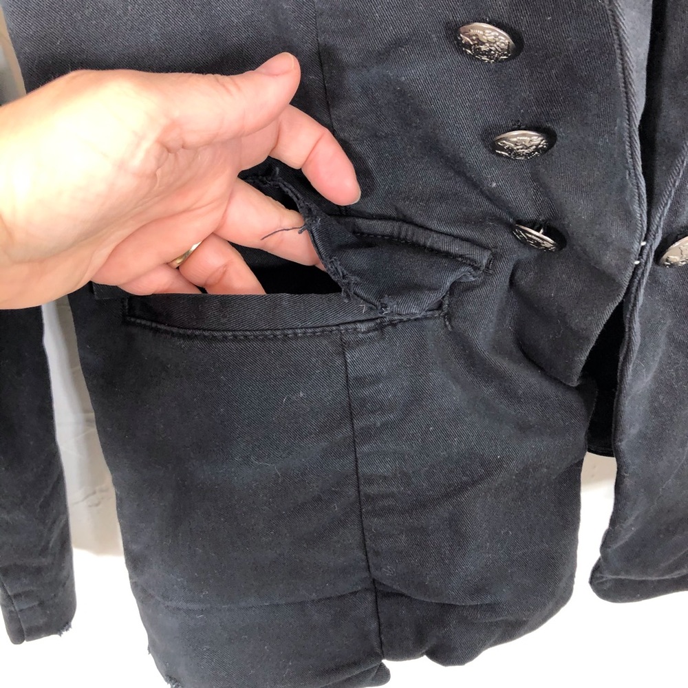 🌟SOLD Free People black military jacket medium - Picture 4 of 8